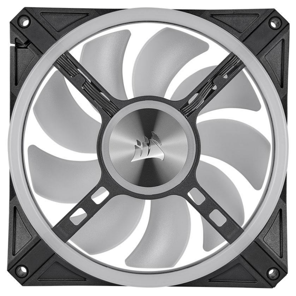 A large main feature product image of Corsair iCUE QL140 RGB 140mm PWM Single Fan