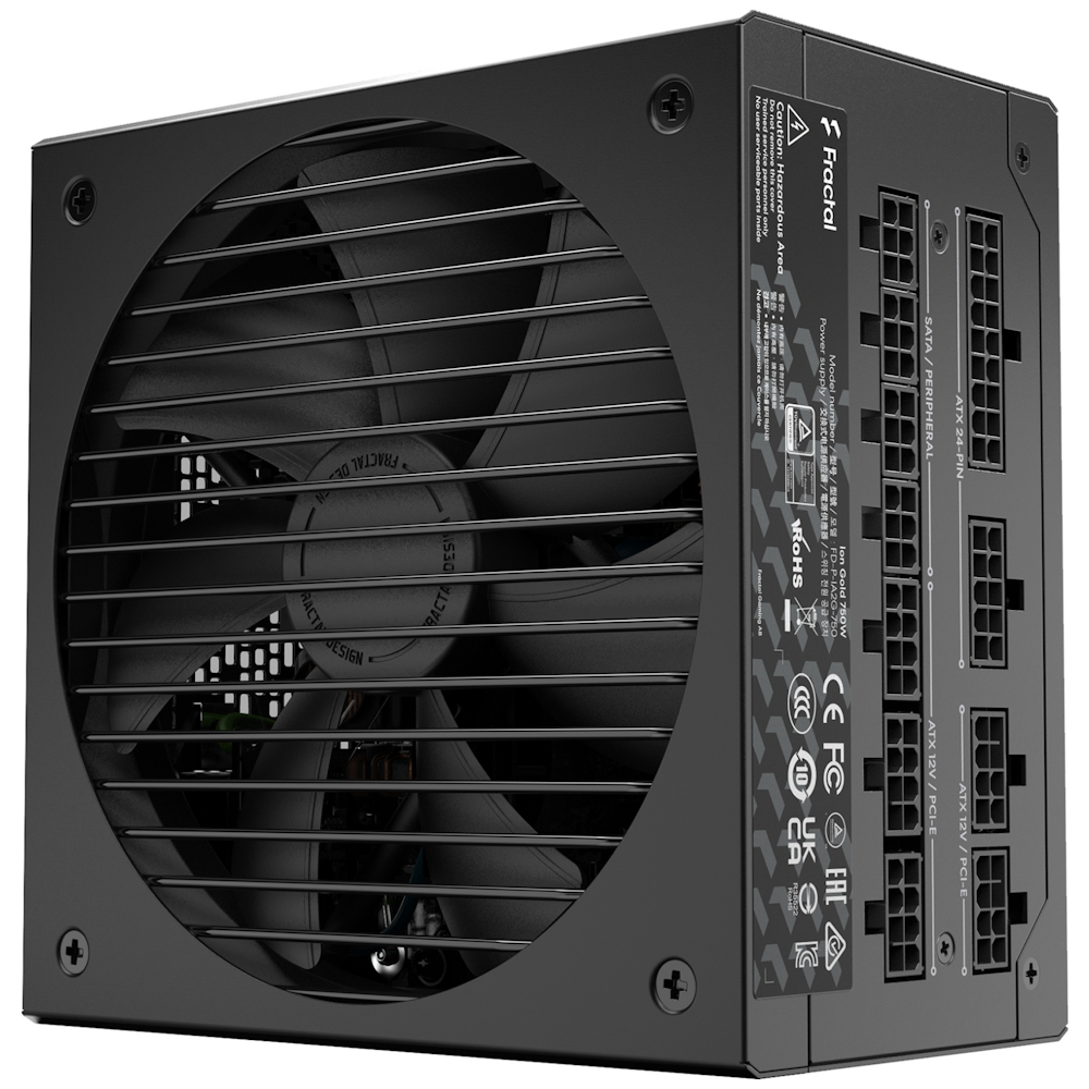 A large main feature product image of Fractal Design Ion 750W Gold ATX Modular PSU