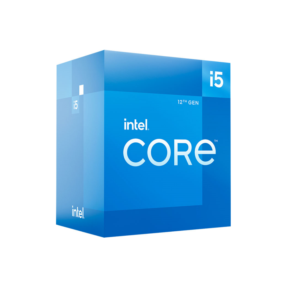 A large main feature product image of Intel Core i5 12400F Alder Lake 6 Core 12 Thread Up To 4.4Ghz LGA1700 - No iGPU Retail Box