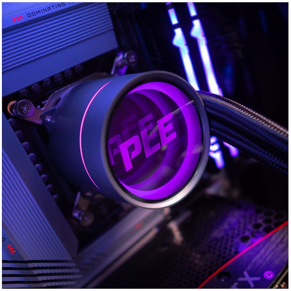 A large main feature product image of PLE Tropic Prebuilt Gaming PC