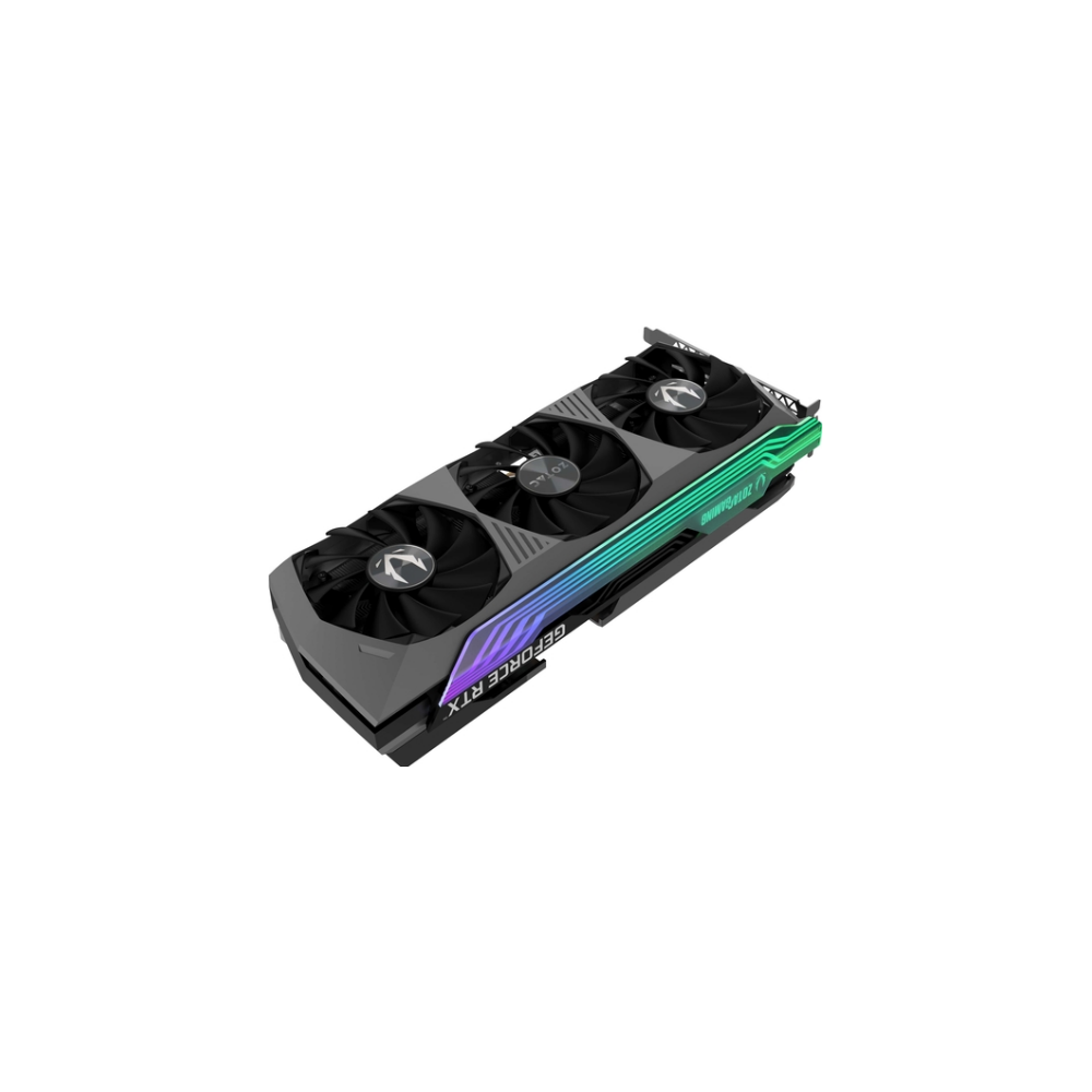 A large main feature product image of ZOTAC GAMING GeForce RTX 3080 AMP Solo LHR 12GB GDDR6X
