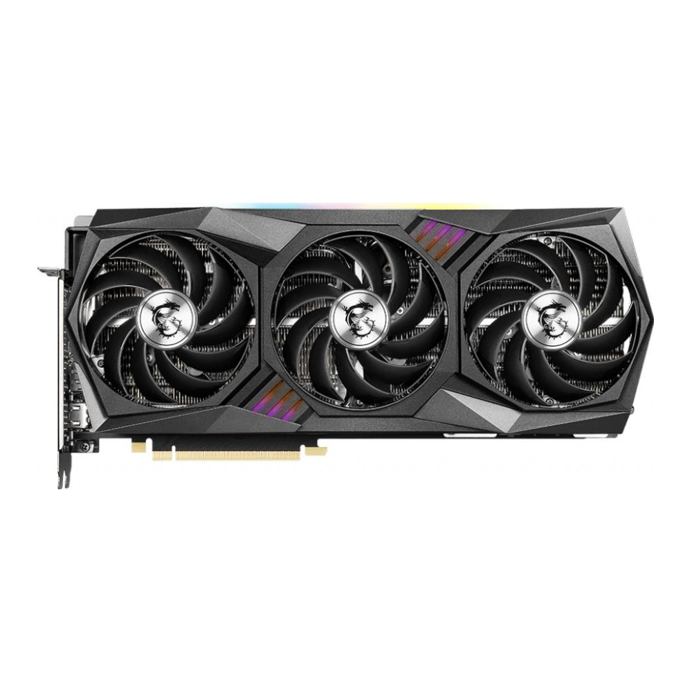 A large main feature product image of MSI GeForce RTX 3080 Gaming Z Trio LHR 12GB GDDR6X