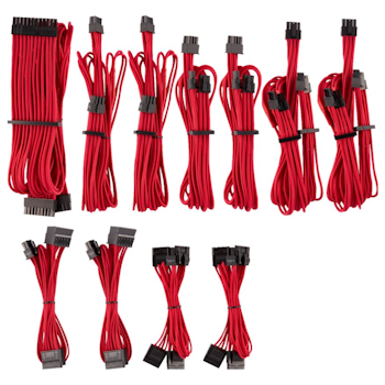 Product image of EX-DEMO Corsair Premium Individually Sleeved Pro Cables Kit Type 4 Gen 4 - Red - Click for product page of EX-DEMO Corsair Premium Individually Sleeved Pro Cables Kit Type 4 Gen 4 - Red