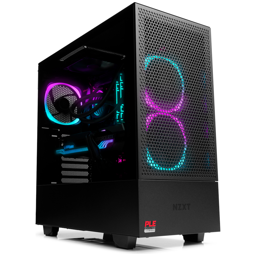 A large main feature product image of PLE Infinity RTX 3080 Prebuilt Gaming PC