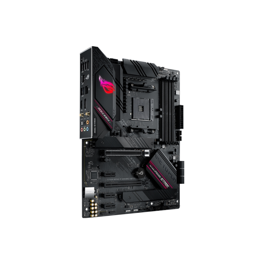 A large main feature product image of ASUS ROG Strix B550-F Gaming WiFi II AM4 ATX Desktop Motherboard