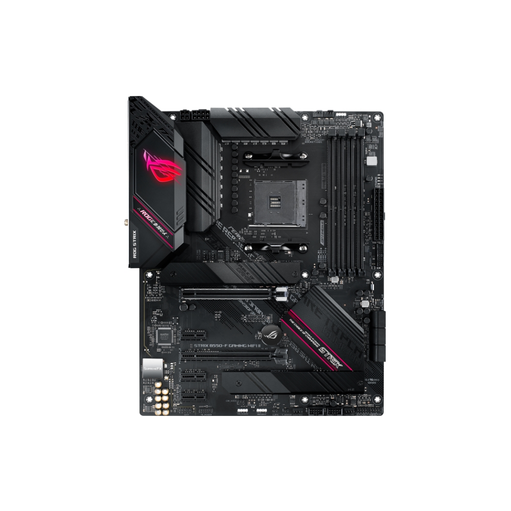 A large main feature product image of ASUS ROG Strix B550-F Gaming WiFi II AM4 ATX Desktop Motherboard