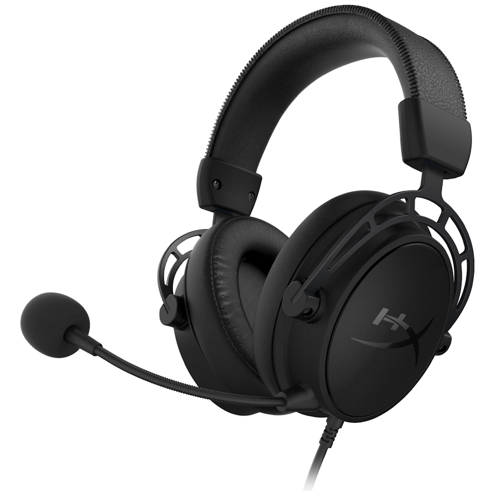 A large main feature product image of HyperX Cloud Alpha S - Wired Gaming Headset (Black)