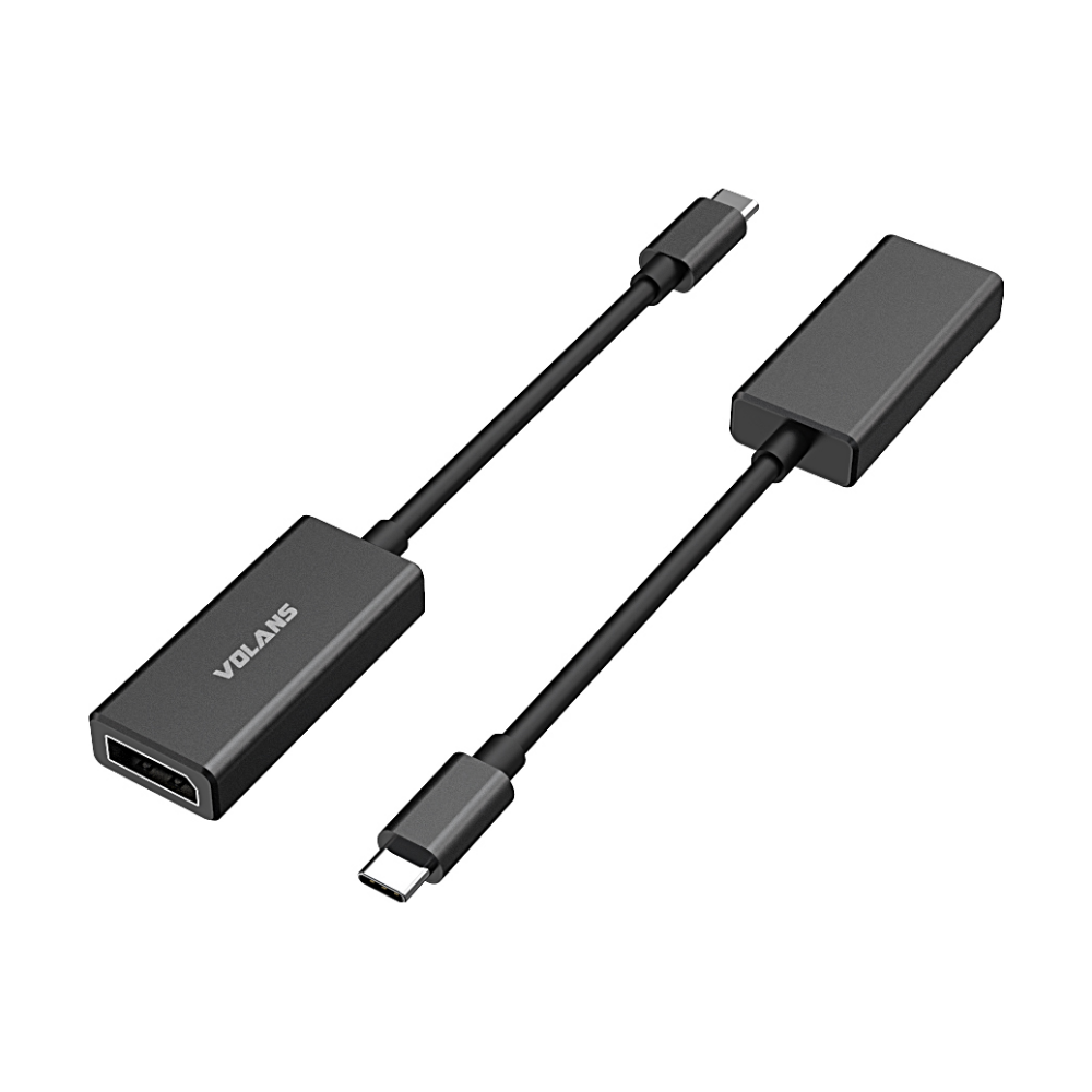 A large main feature product image of Volans UCDP-S Aluminium USB-C to DisplayPort Adapter