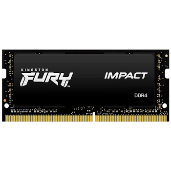 Product image of Kingston 32GB Kit (2x16GB) DDR4 Fury Impact SO-DIMM C20 3200MHz - Black - Click for product page of Kingston 32GB Kit (2x16GB) DDR4 Fury Impact SO-DIMM C20 3200MHz - Black