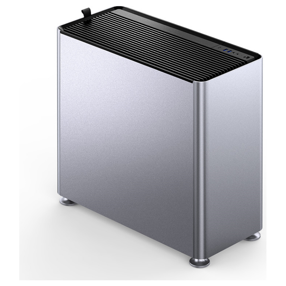 A large main feature product image of Jonsplus Pure i400 Silver Aluminium ATX Case