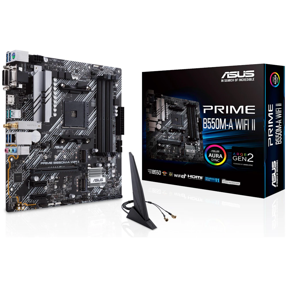 ASUS PRIME B550M-A WiFi II AM4 mATX Desktop Motherboard