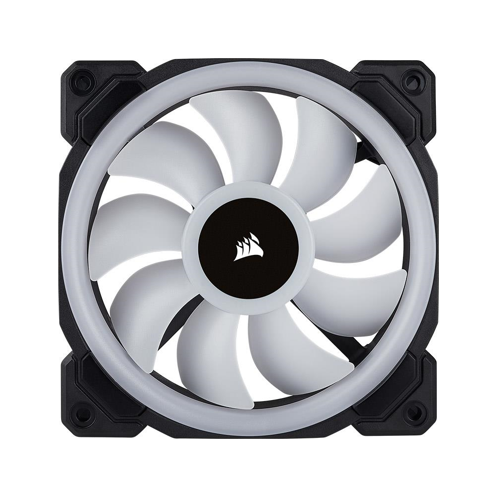 A large main feature product image of Corsair LL120 RGB 120mm Dual Light Loop RGB LED PWM Fan — Single Pack
