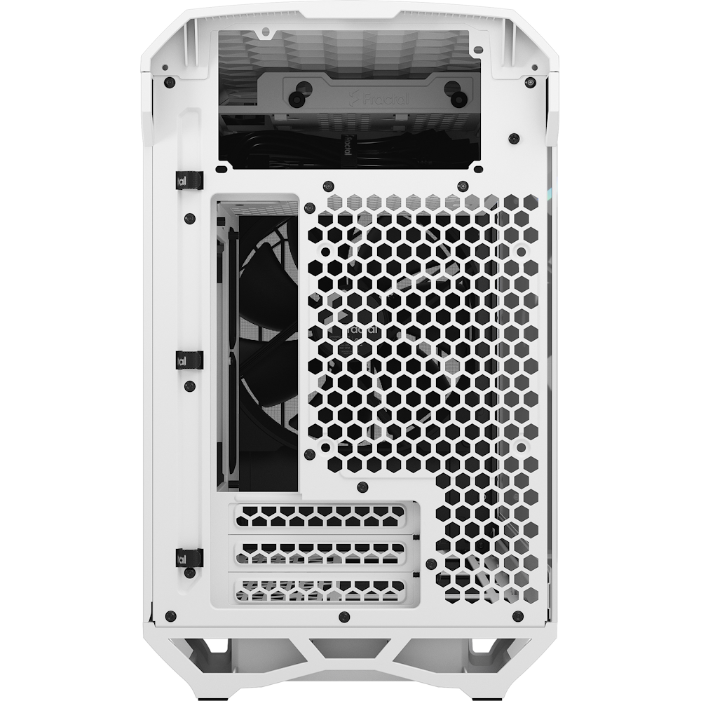 A large main feature product image of Fractal Design Torrent Nano TG Clear Tint SFF Case - White