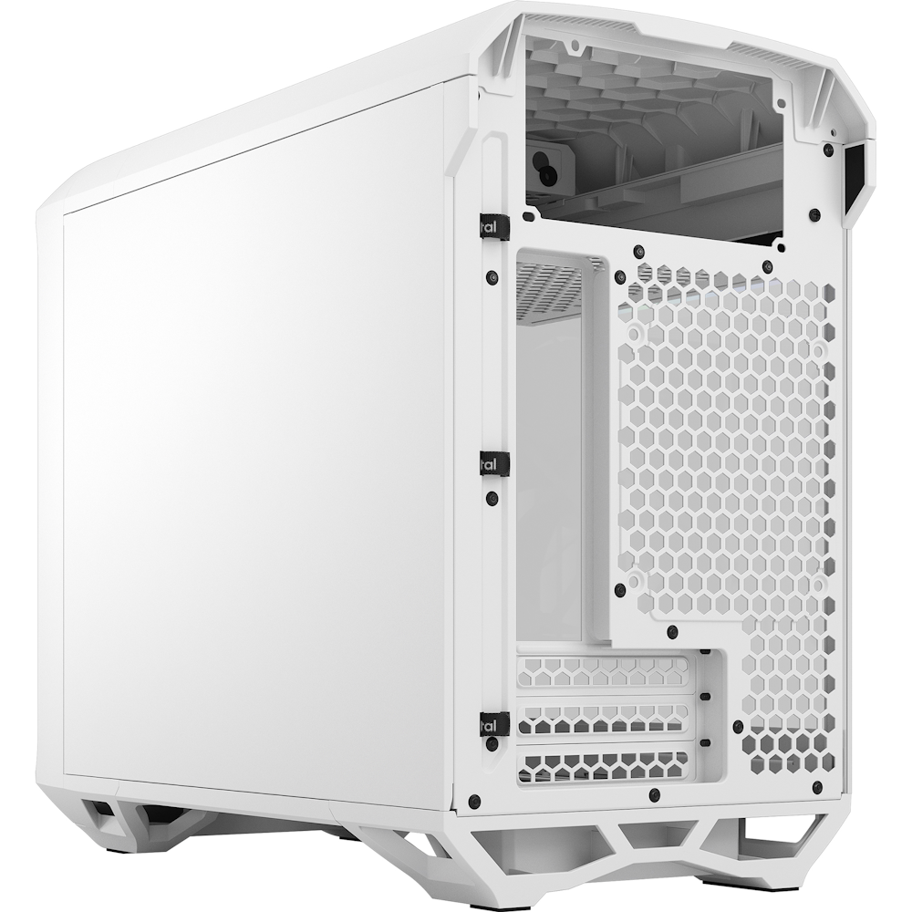 A large main feature product image of Fractal Design Torrent Nano TG Clear Tint SFF Case - White