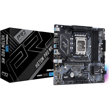 Product image of ASRock H670M Pro RS LGA1700 mATX Desktop Motherboard - Click for product page of ASRock H670M Pro RS LGA1700 mATX Desktop Motherboard