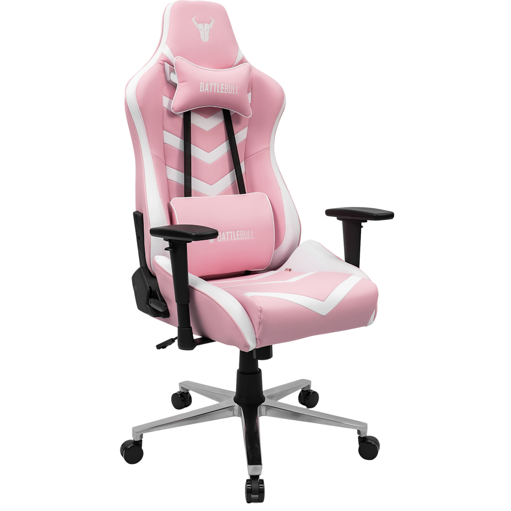 A large main feature product image of BattleBull Diversion Gaming Chair - Pink/White