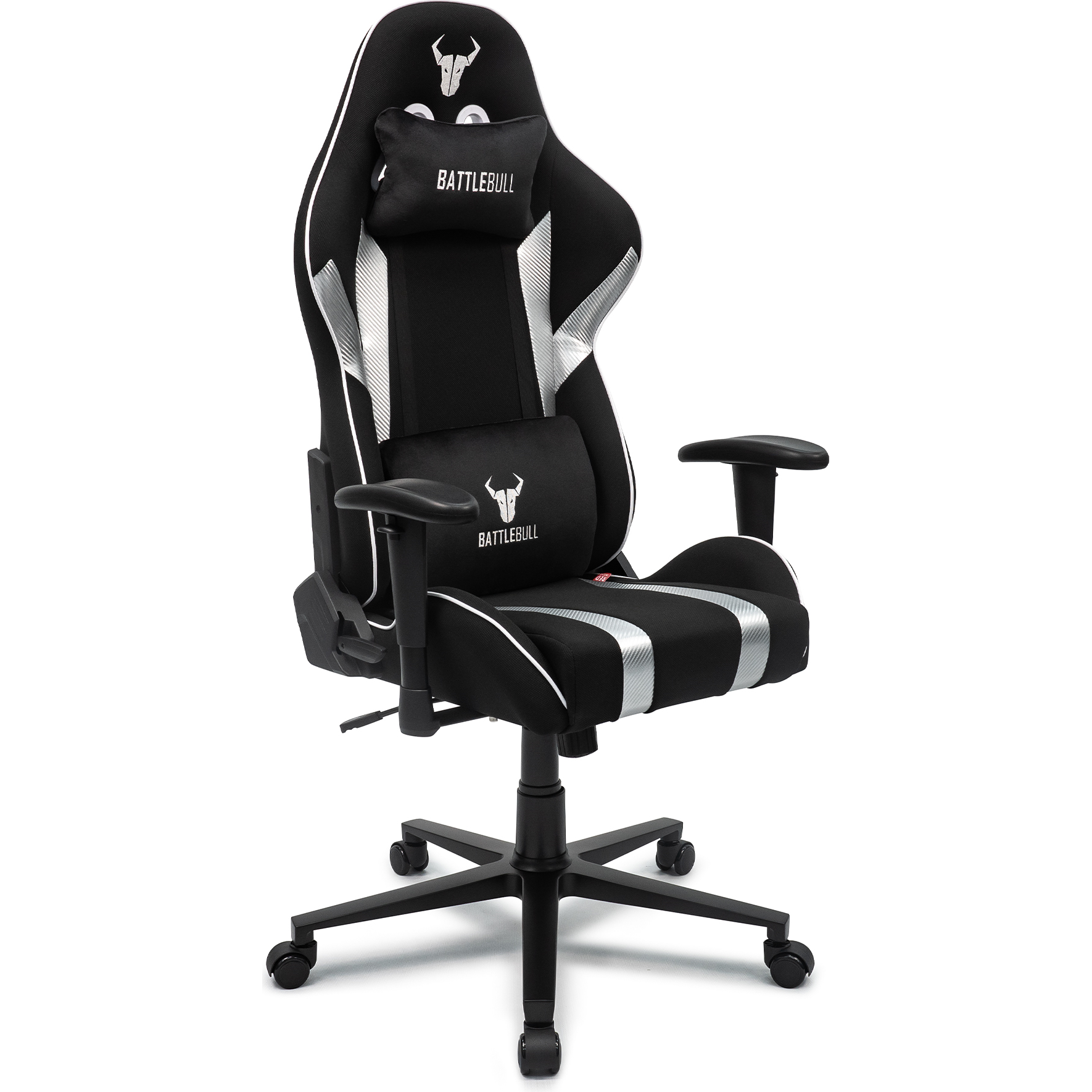 A large main feature product image of BattleBull Tyro Gaming Chair - Black/Silver