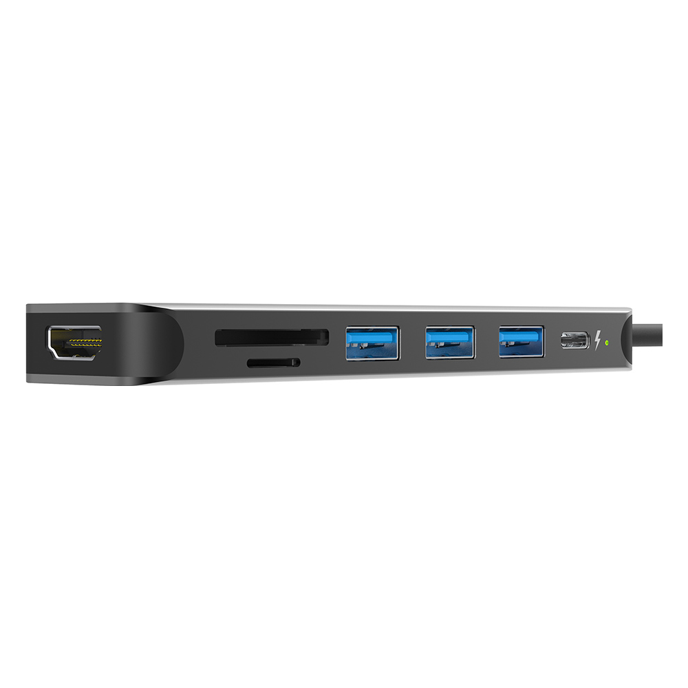 A large main feature product image of Silicon Power Boost SU20 USB-C 7-in-1 Multiport Docking Station