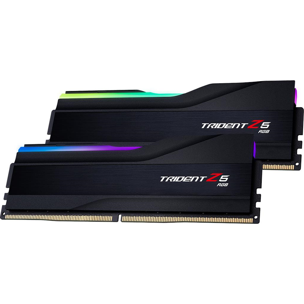 A large main feature product image of G.Skill 32GB Kit (2x16GB) DDR5 Trident Z5 RGB C32 6400MHz -  Black