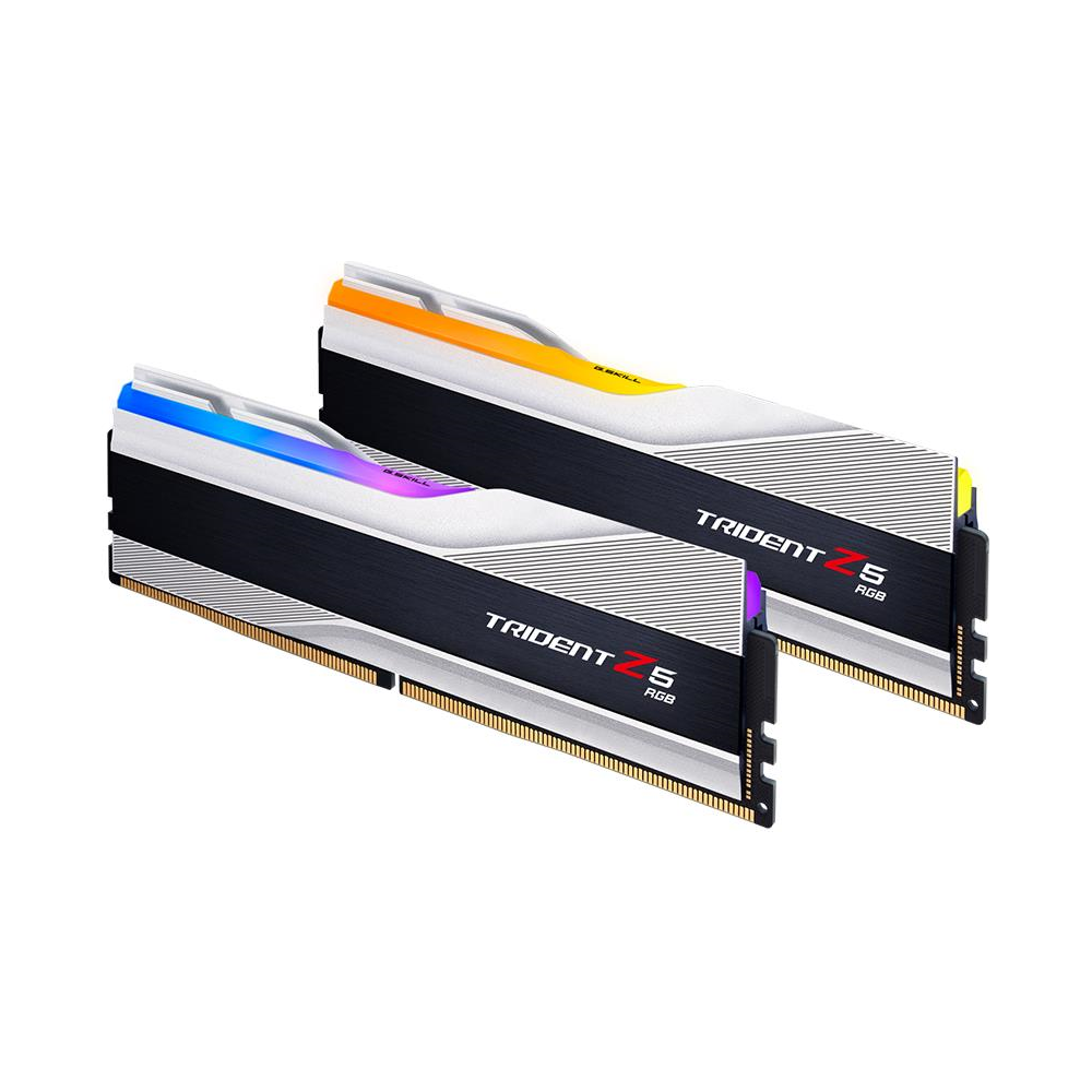A large main feature product image of G.Skill 32GB Kit (2x16GB) DDR5 Trident Z5 RGB C36 6000MHz -  Silver