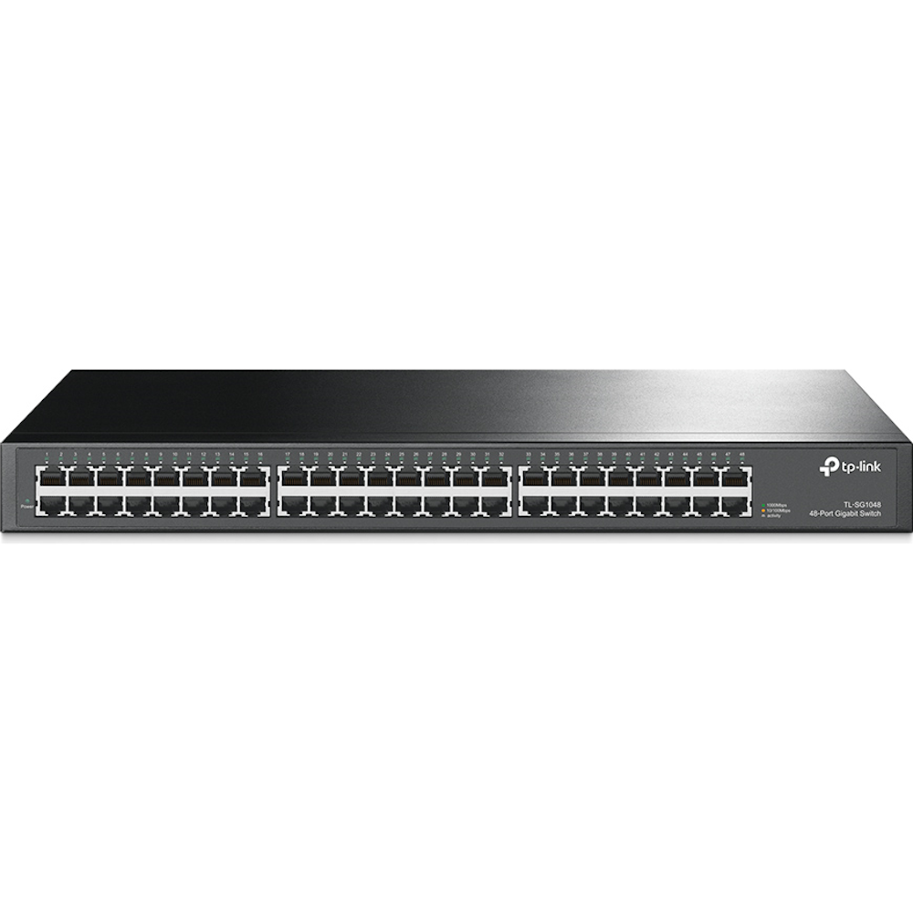 A large main feature product image of TP-Link SG1048 - 48-Port Gigabit Rackmount Switch