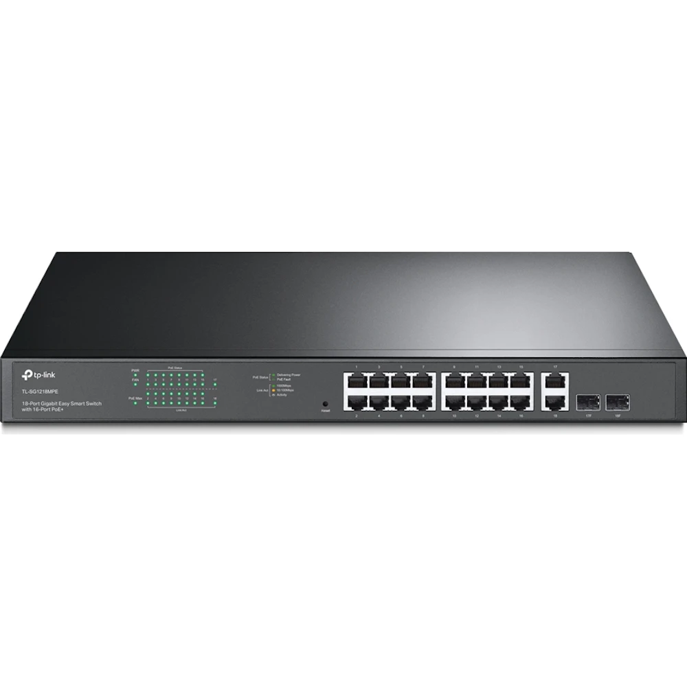 TP-Link SG1218MPE - 16-Port Gigabit Easy Smart PoE+ Switch with 2 SFP Slots