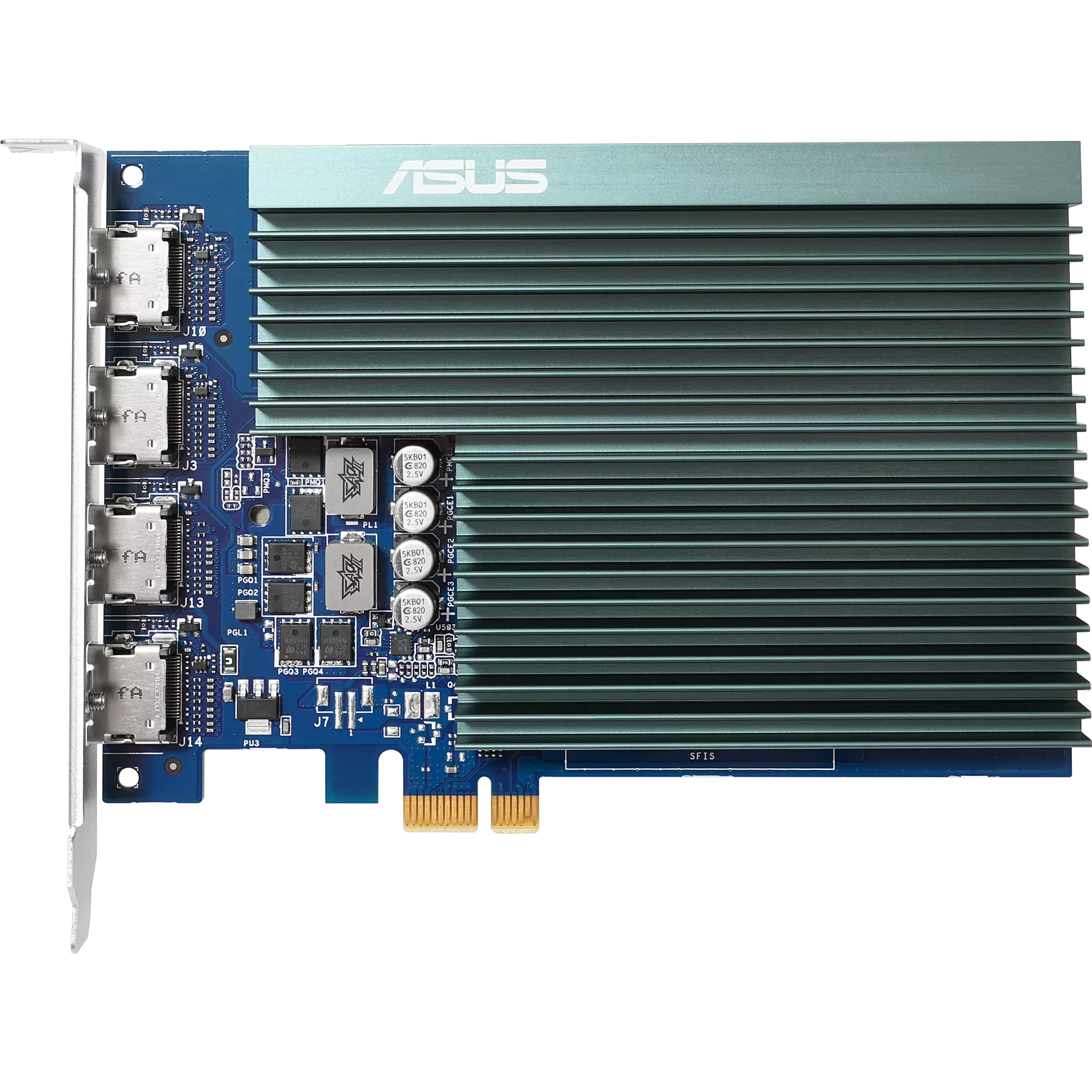 A large main feature product image of ASUS GeForce GT 730 2GB GDDR5