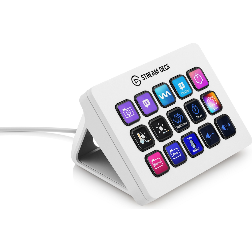 A large main feature product image of Elgato Stream Deck MK.2 - White