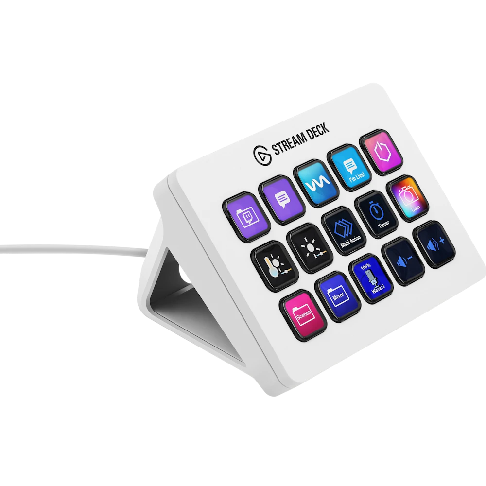 A large main feature product image of Elgato Stream Deck MK.2 (White)