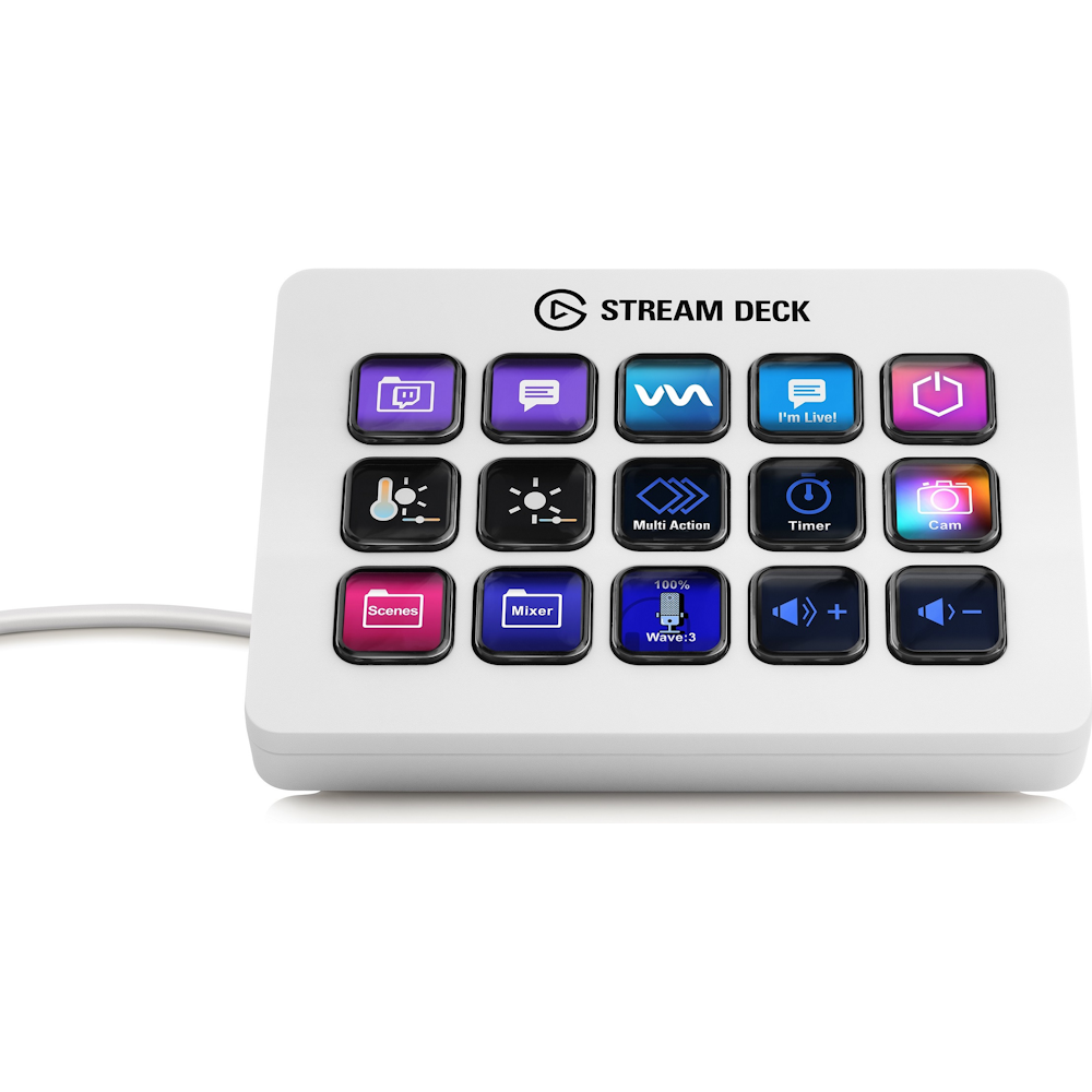 A large main feature product image of Elgato Stream Deck MK.2 - White