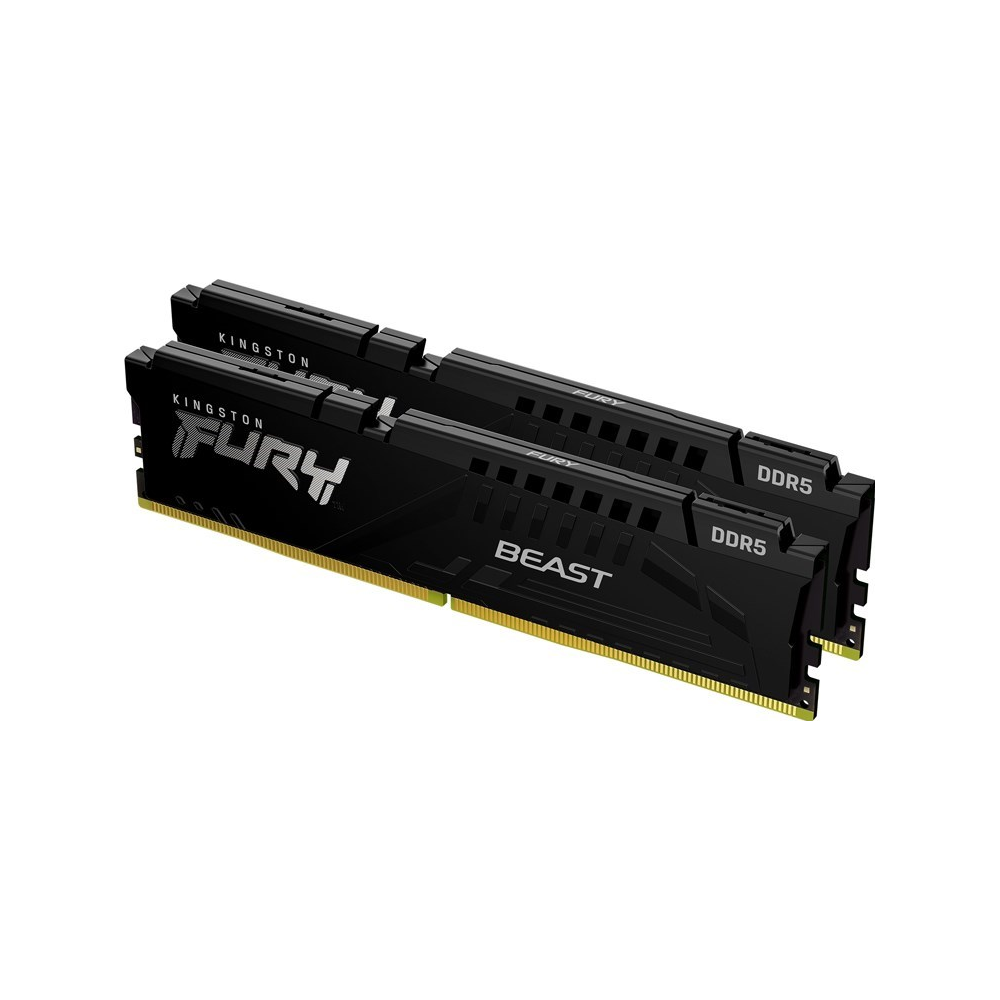 A large main feature product image of Kingston 32GB Kit (2x16GB) DDR5 Fury Beast C40 6000MHz - Black