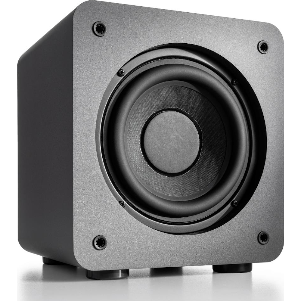 A large main feature product image of Audioengine S6 - Powered Subwoofer (Grey/Black)