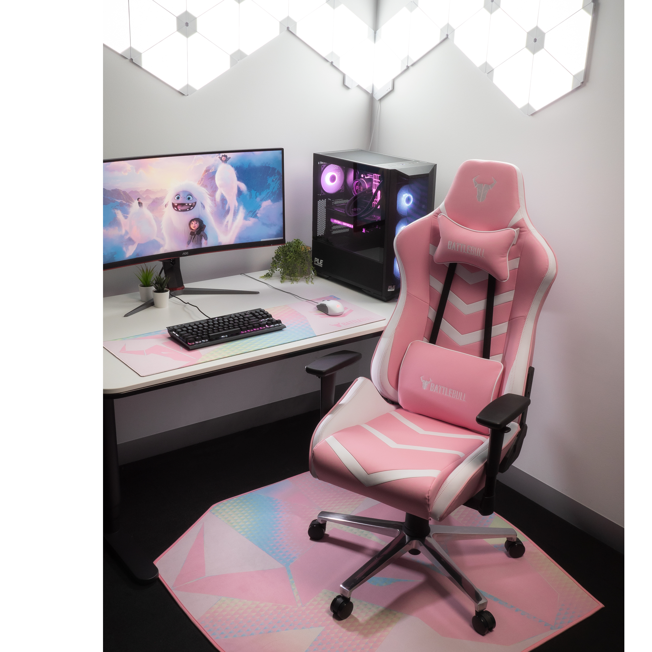 pink gaming computer chair