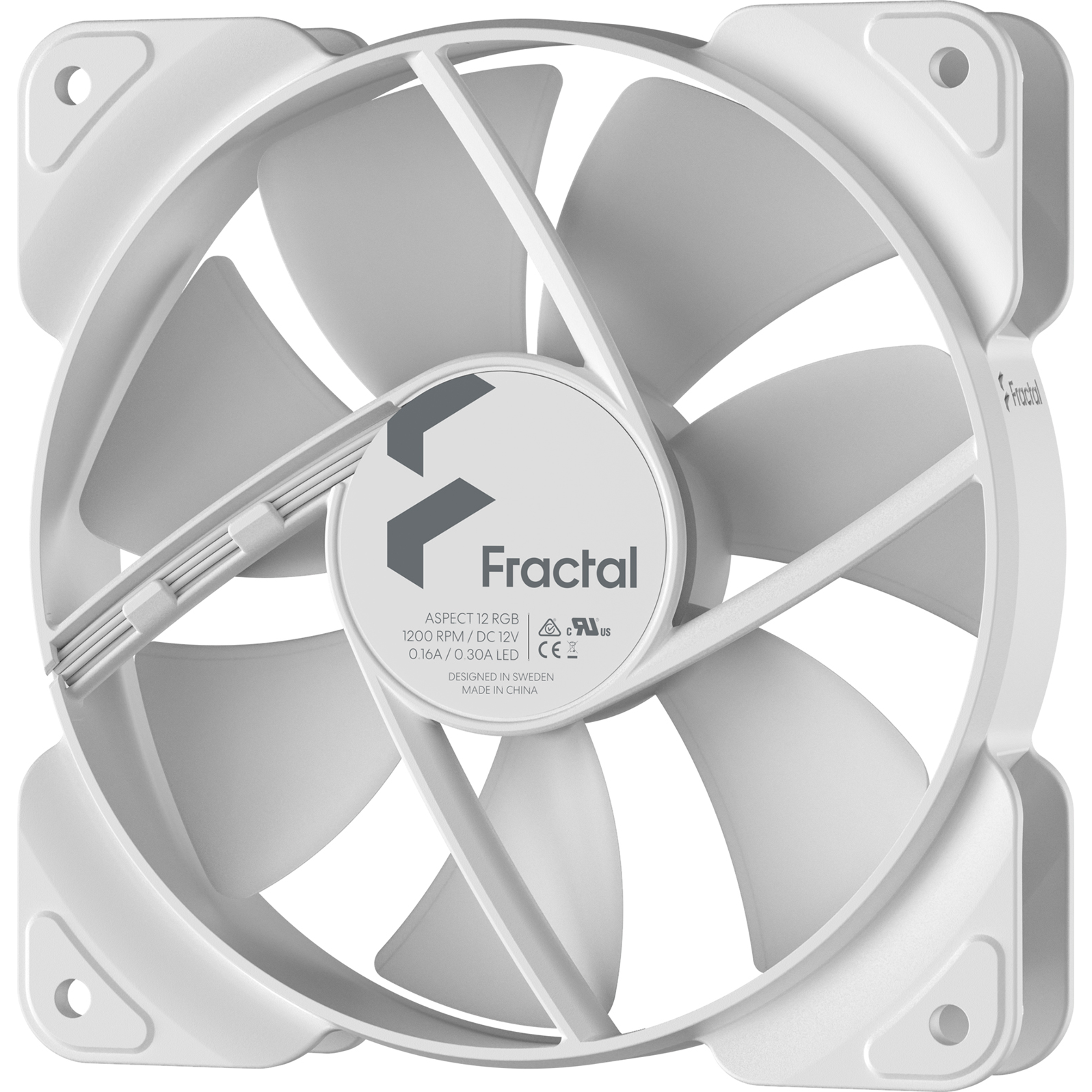 A large main feature product image of Fractal Design Aspect 12 RGB PWM 120mm Fan (White)
