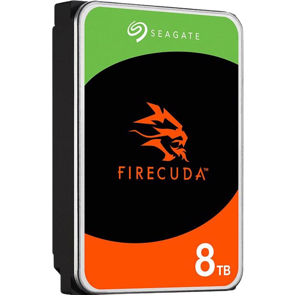A large main feature product image of Seagate FireCuda 3.5" Desktop HDD - 8TB 256MB