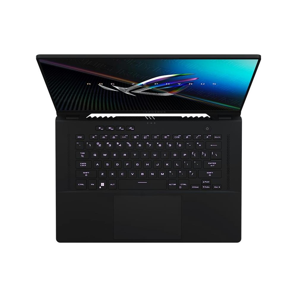 A large main feature product image of ASUS ROG Zephyrus M16 16" i9 12th Gen RTX 3070 Ti Windows 11 Gaming Notebook