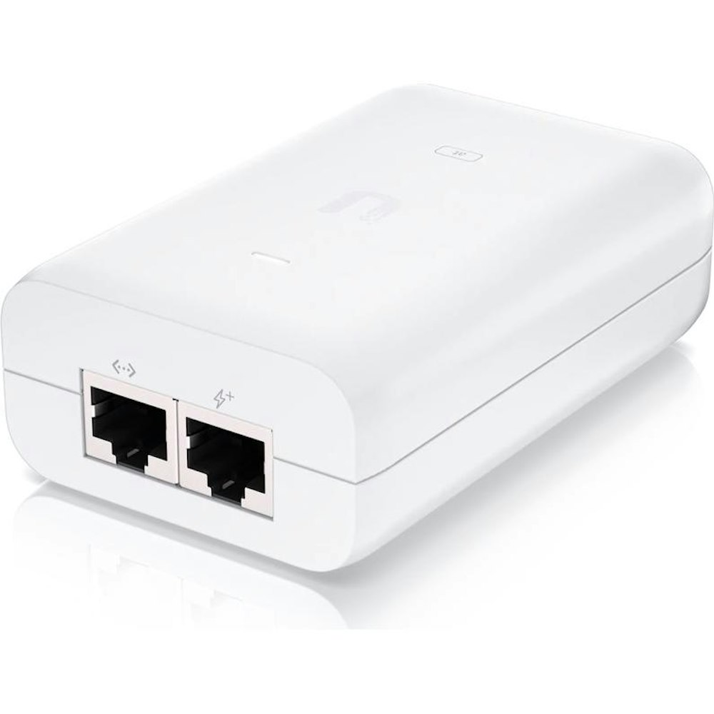 A large main feature product image of Ubiquiti POE 802.3at Injector