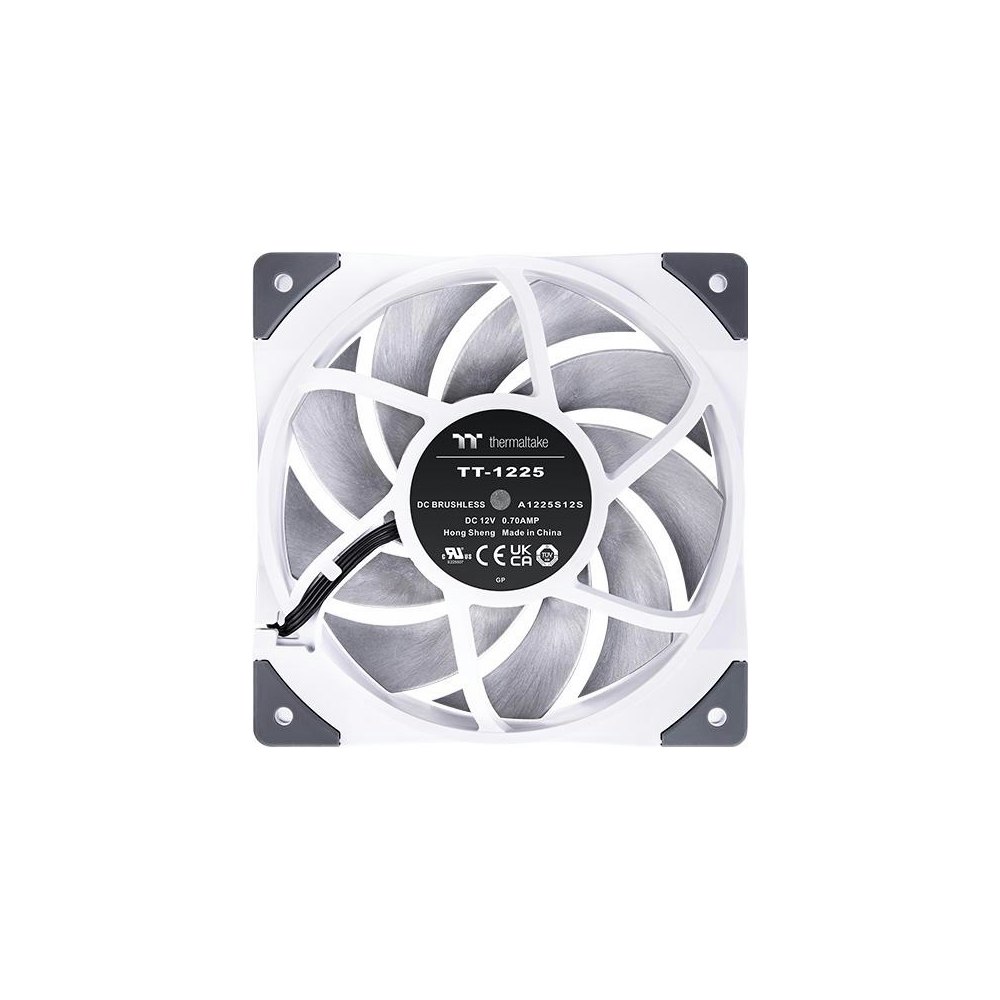 A large main feature product image of Thermaltake Toughfan 12 PWM 120mm Single Pack High Static Pressure Radiator Fan - White