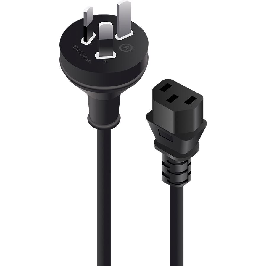 A large main feature product image of ALOGIC 0.5m Aus 3 Pin Mains Plug to IEC C13 Male to Female