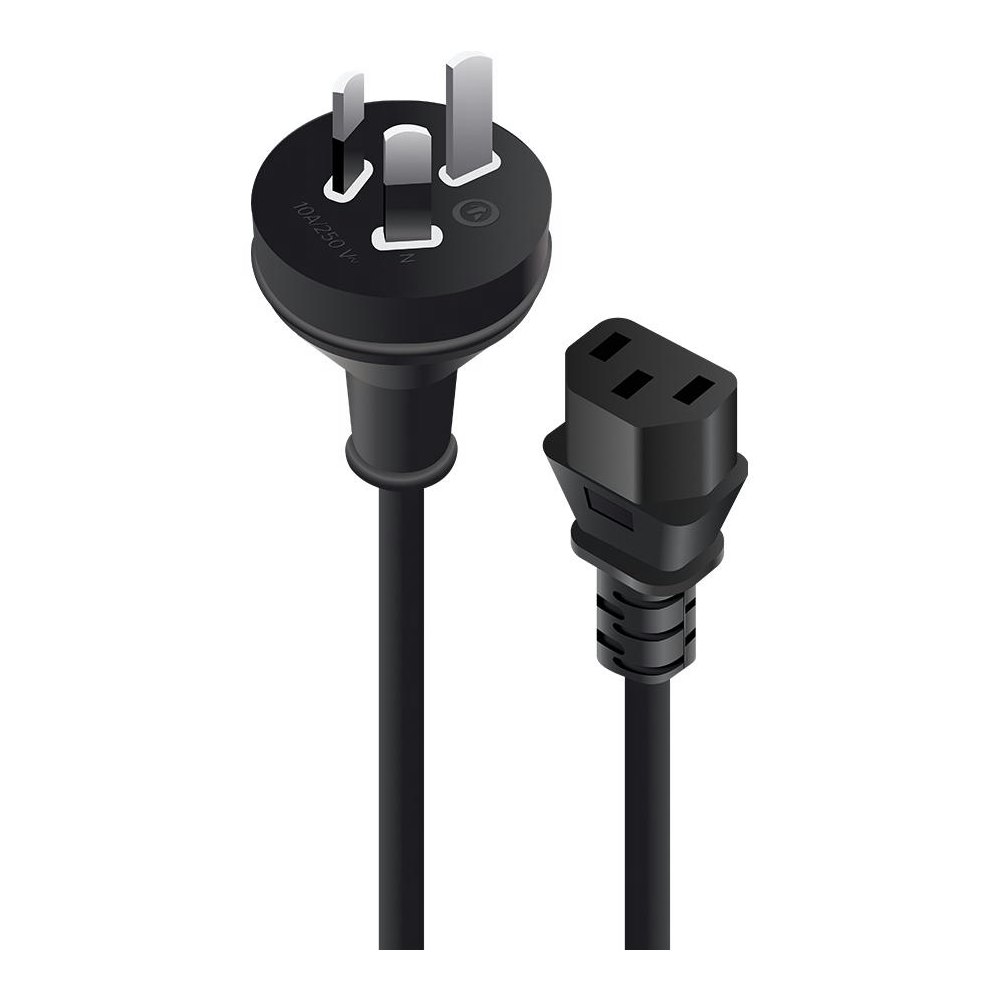 A large main feature product image of ALOGIC 0.5m Aus 3 Pin Mains Plug to IEC C13 Male to Female