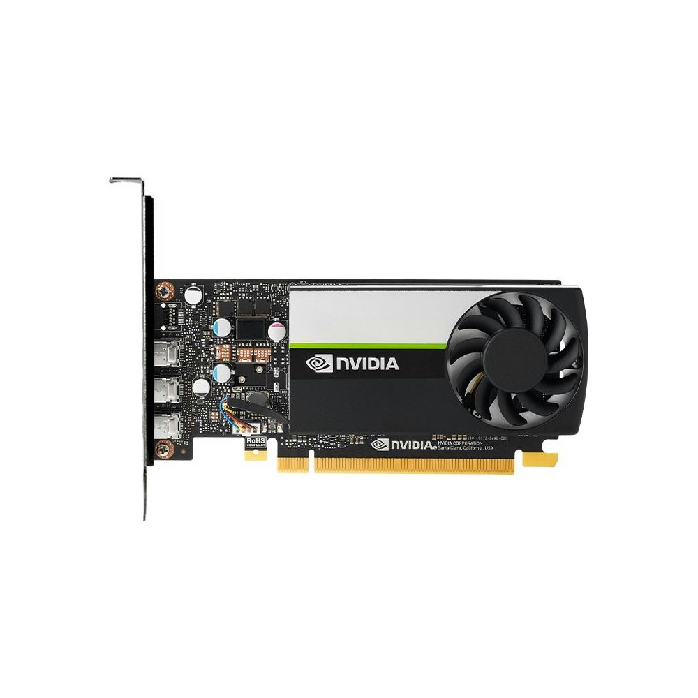 A large main feature product image of NVIDIA T400 4GB GDDR6
