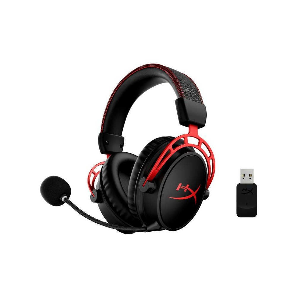 A large main feature product image of HyperX Cloud Alpha Wireless Gaming Headset Black/Red