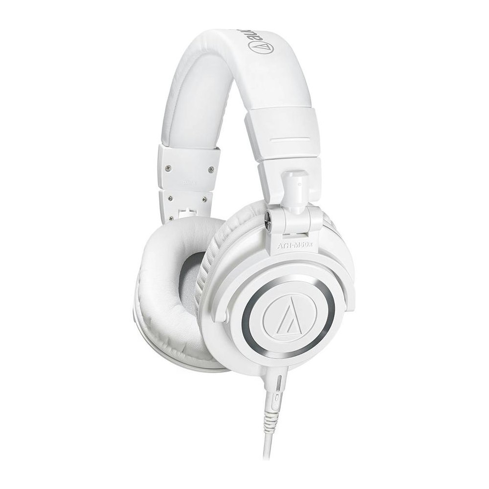 A large main feature product image of Audio-Technica ATH-M50x Professional Monitor Headphones White