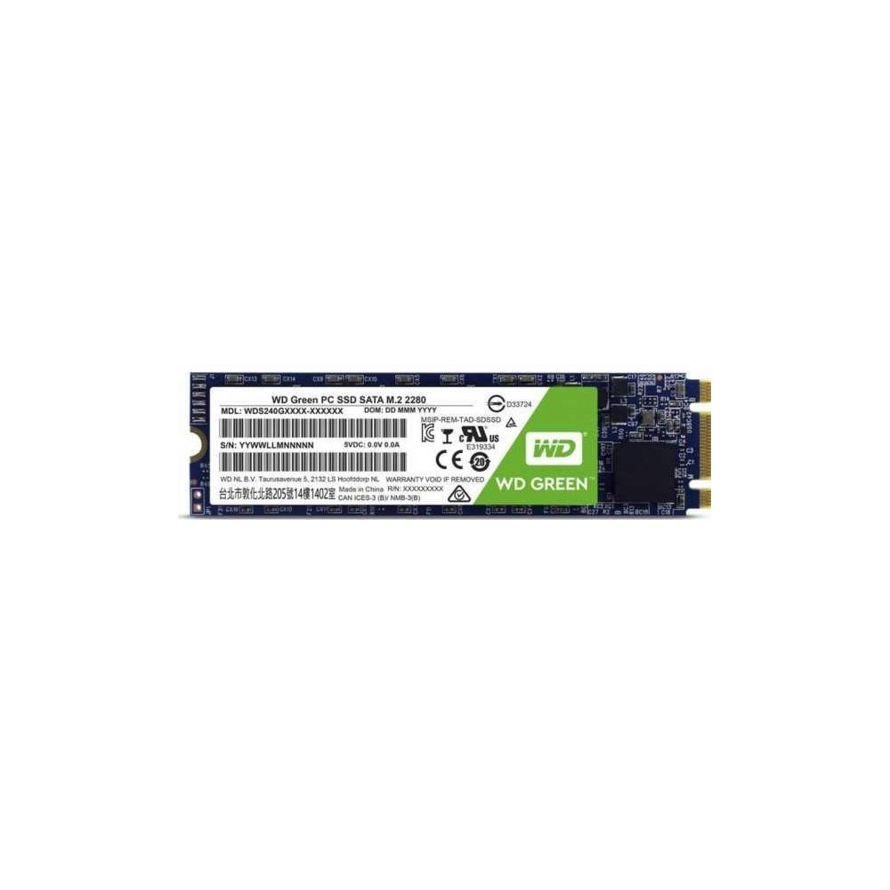A large main feature product image of WD Green SATA III M.2 SSD - 480GB