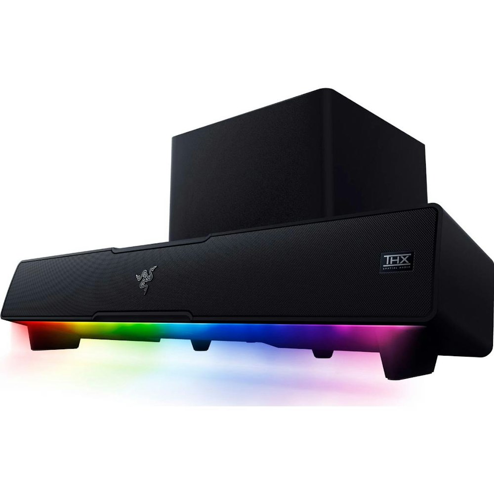 A large main feature product image of Razer Leviathan V2 - Bluetooth Soundbar with Subwoofer