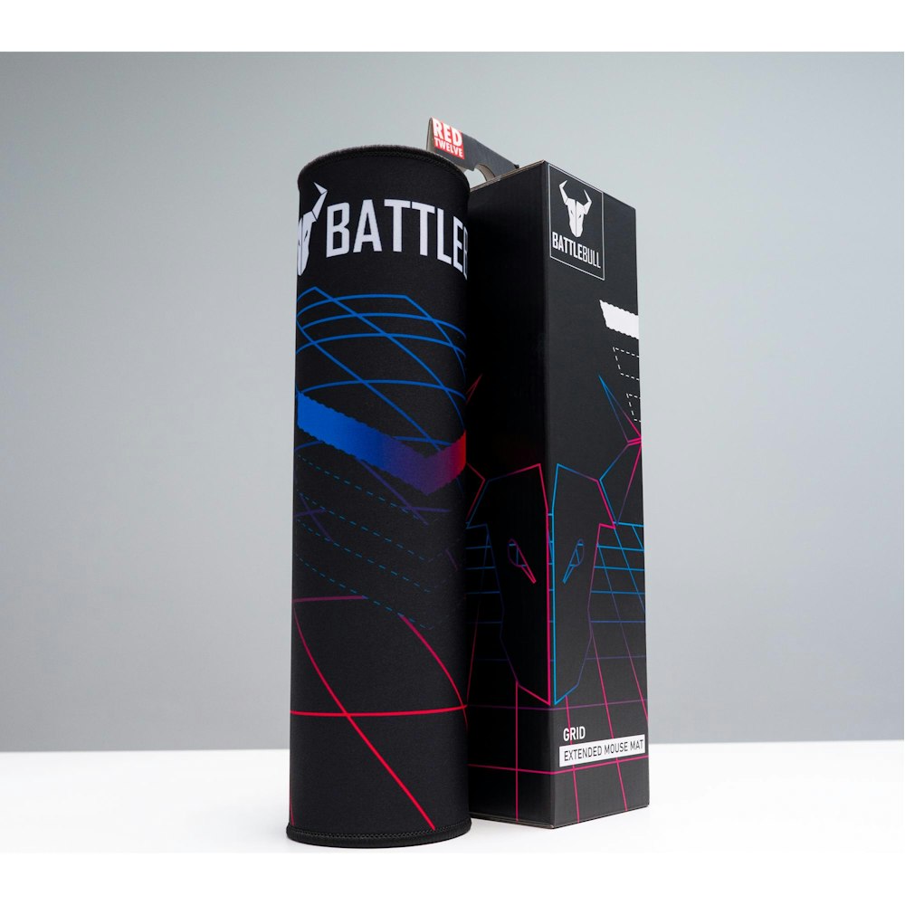 A large main feature product image of BattleBull Grid Extended Mousemat