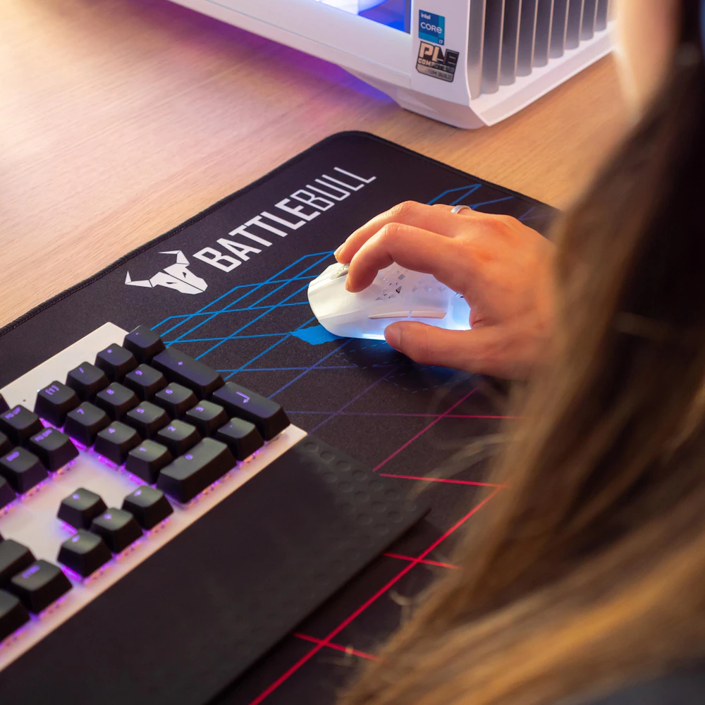 A large main feature product image of BattleBull Grid Extended Mousepad