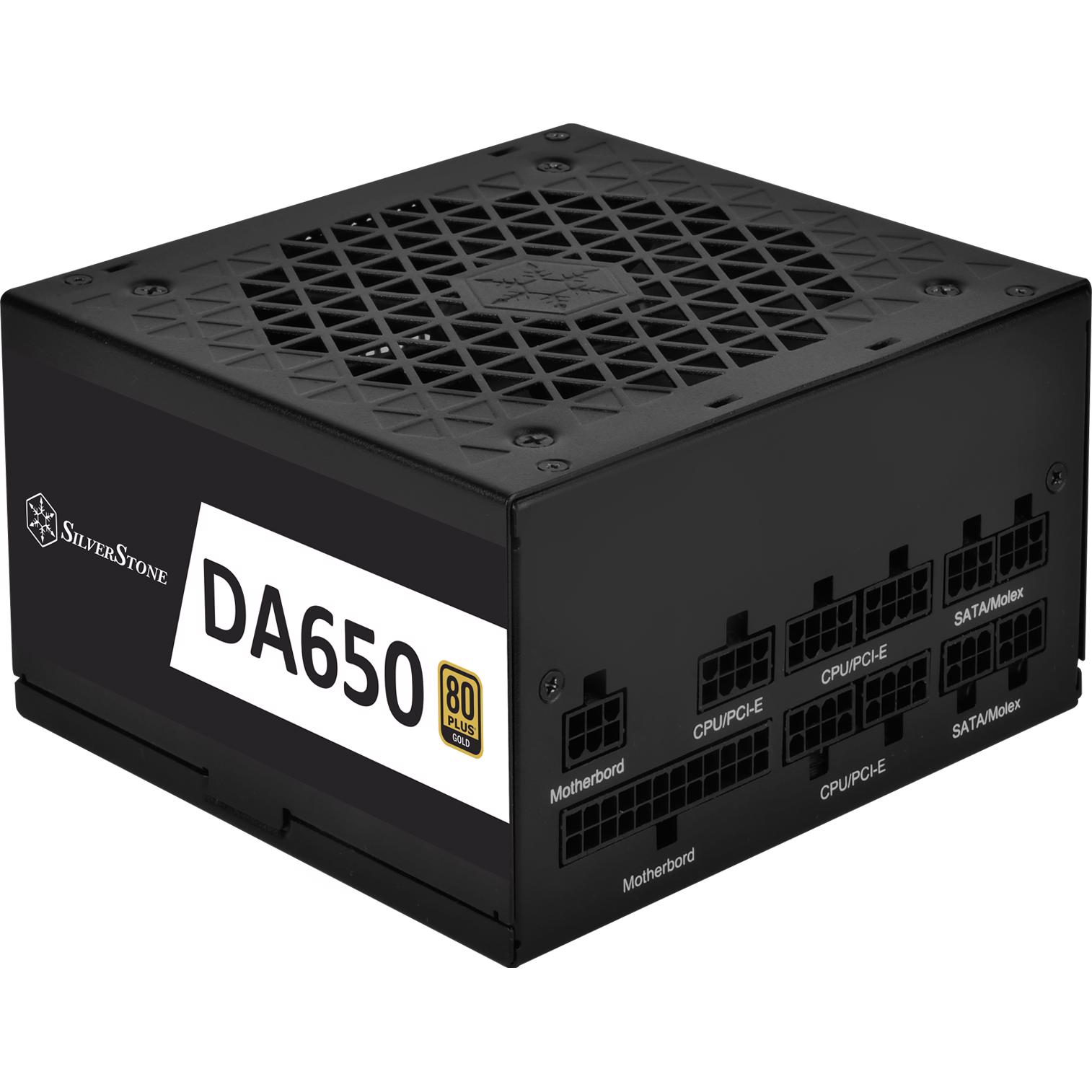 A large main feature product image of SilverStone Decathlon 650W Gold ATX Modular PSU