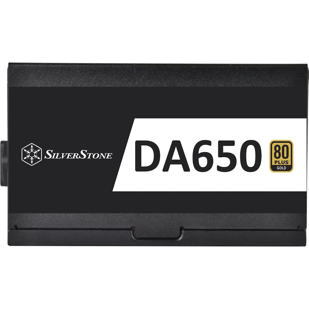 A large main feature product image of SilverStone DA650-G 650W Gold ATX Modular PSU