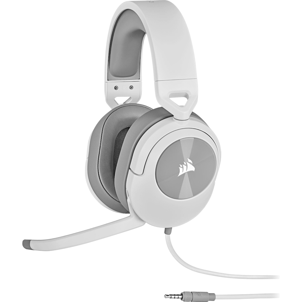 A large main feature product image of Corsair HS55 SURROUND Wired Gaming Headset (White)